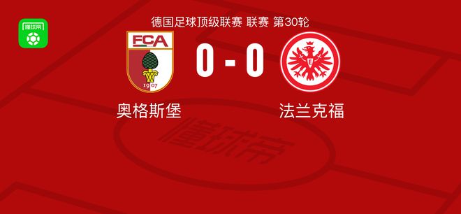 奧格斯堡0-0法蘭克福，雙方破門乏術(shù)