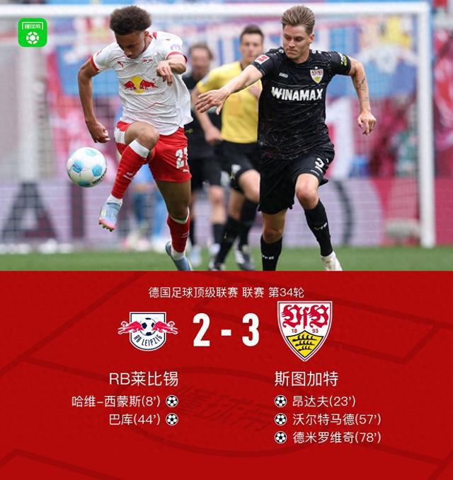 萊比錫2-3斯圖加特?zé)o緣下賽季歐戰(zhàn)，西蒙斯腳后跟破門難救主
