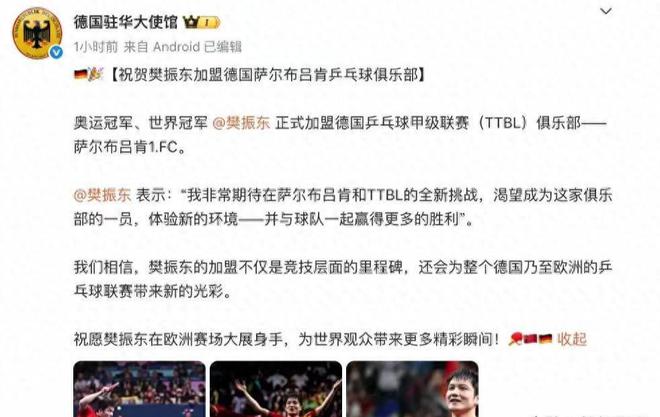 樊振東加盟德甲僅6天，就帶給俱樂(lè)部三大好處，難怪對(duì)方直呼瘋狂