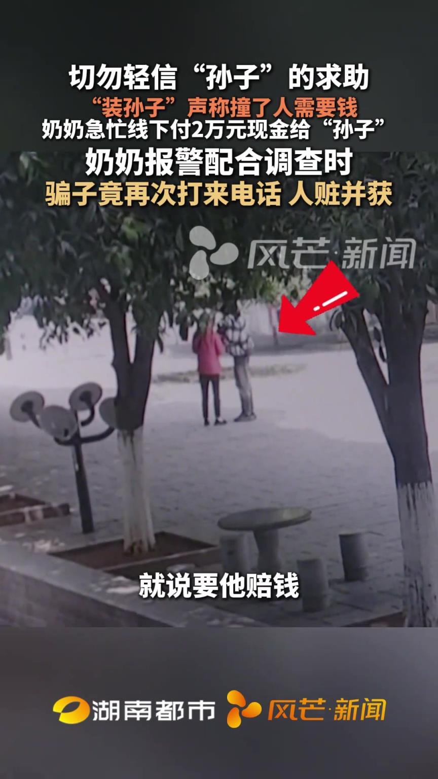 “装孙子”声称撞了人需要钱奶奶急忙线下付2万元现金给“孙子”