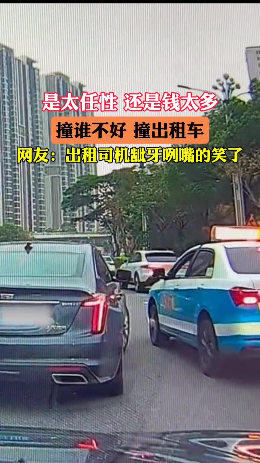 是太年轻 还是钱太多 撞谁不好撞出租车