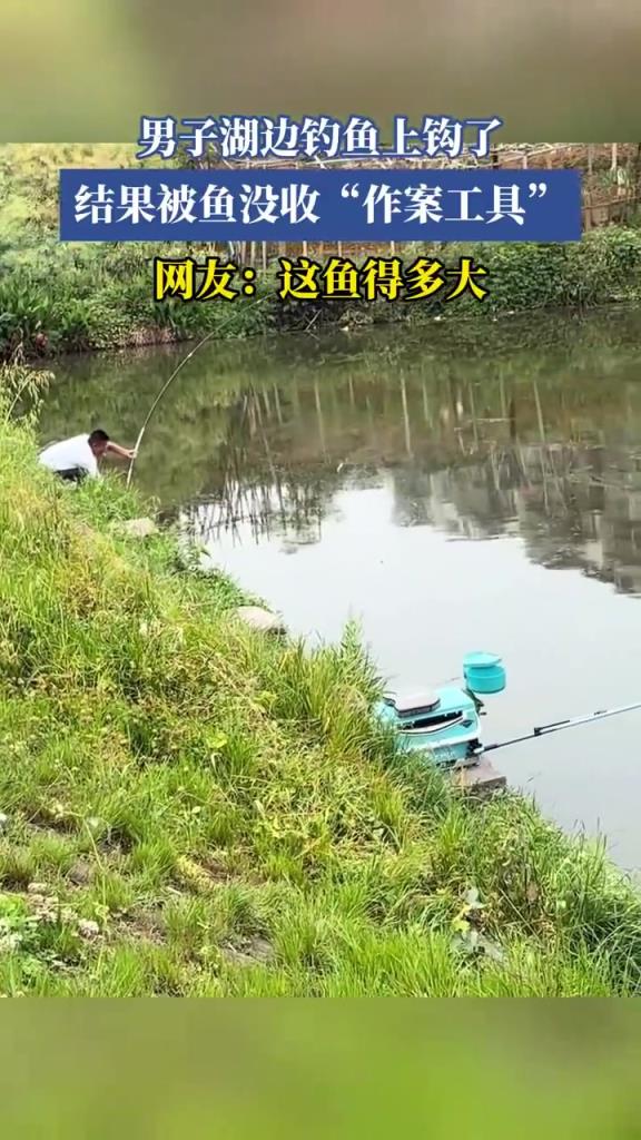 钓鱼佬的失败！男子钓鱼反被鱼 “没收” 钓具！