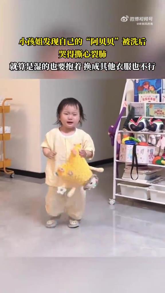 小孩姐发现自己的“阿贝贝”被洗后，哭得撕心裂肺！