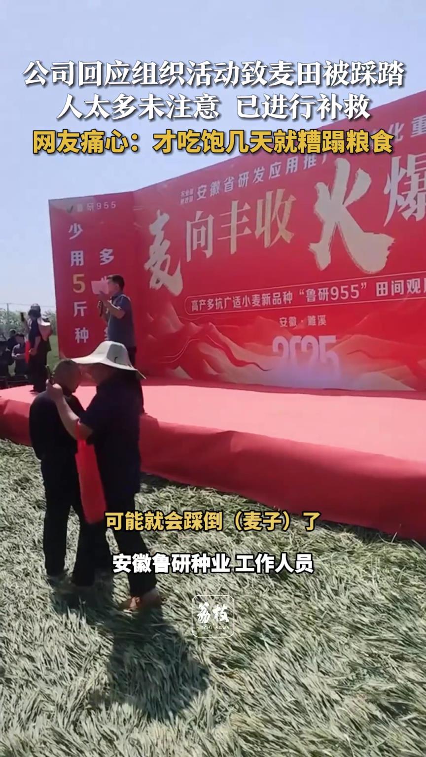 公司回應(yīng)組織活動致麥田被踩踏 人太多未注意 已進行補救