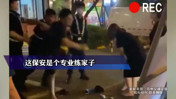网友:这保安是个专业练家子,但是没出全力!!!