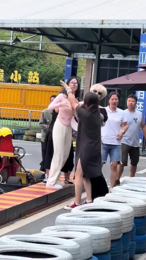 两个女人打架，引起全家的出动！！
