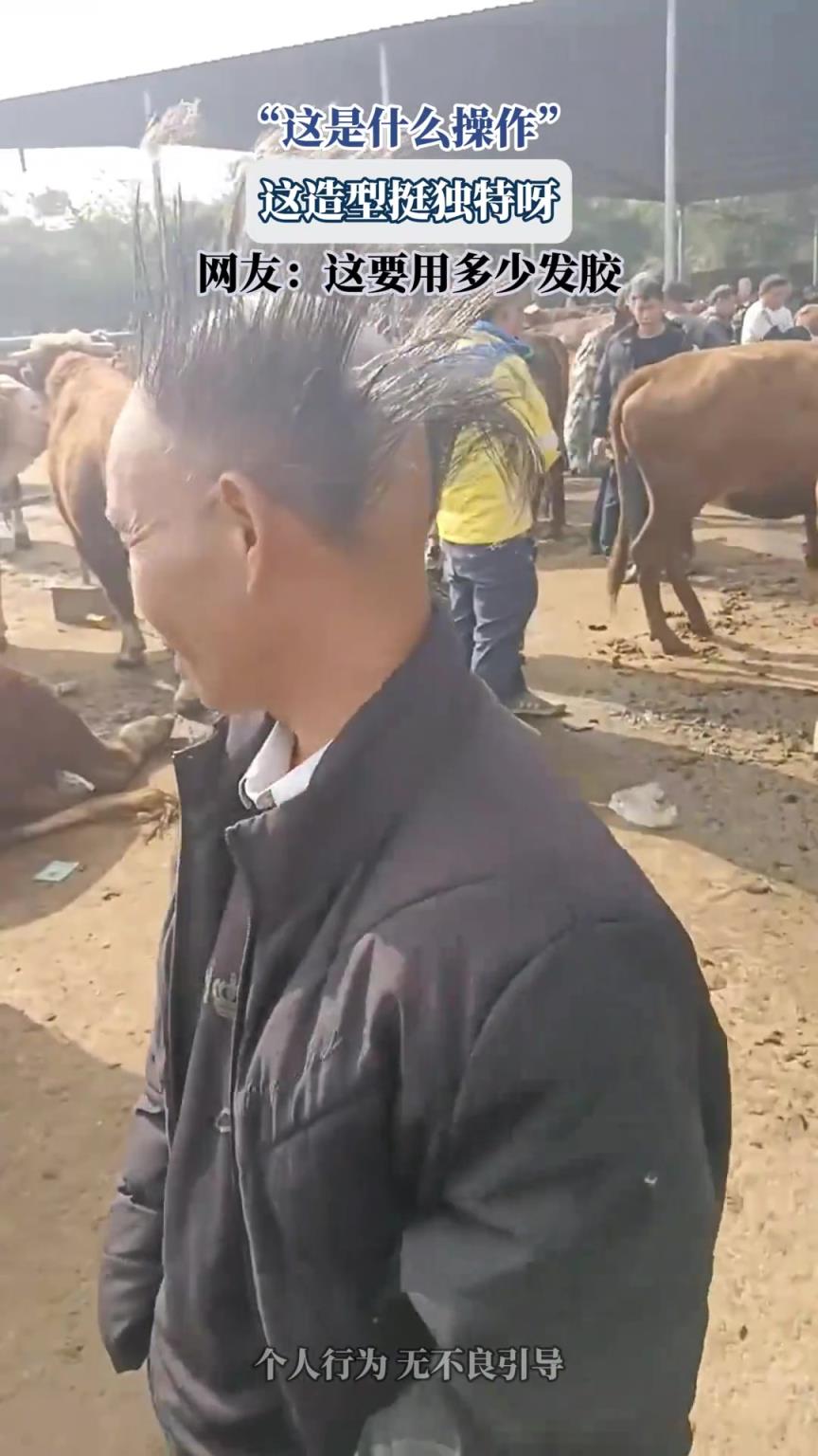 这造型挺独特呀，网友：这要用多少发胶