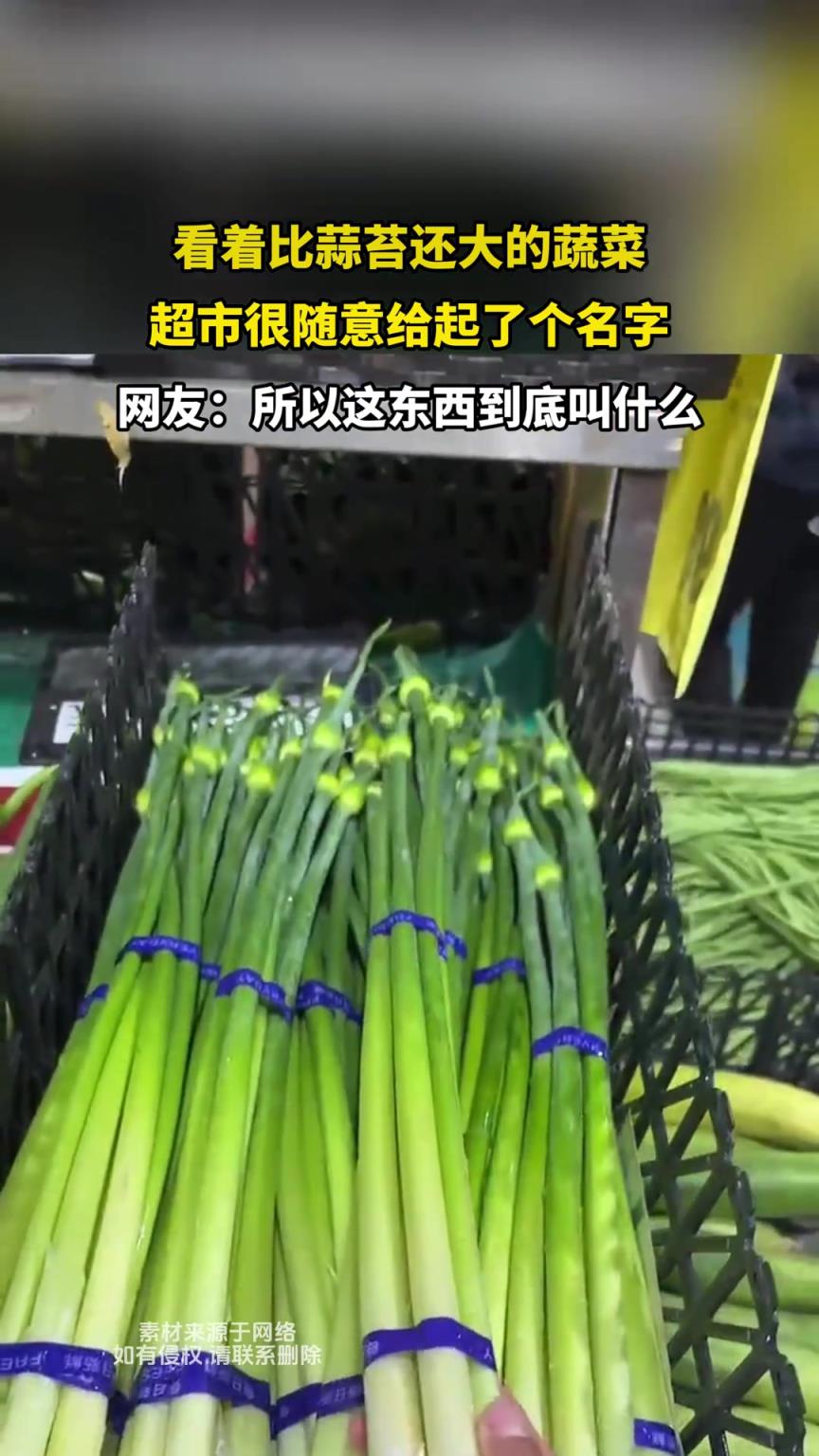 看着比蒜苔还大的蔬菜，超市很随意给起了个名字
