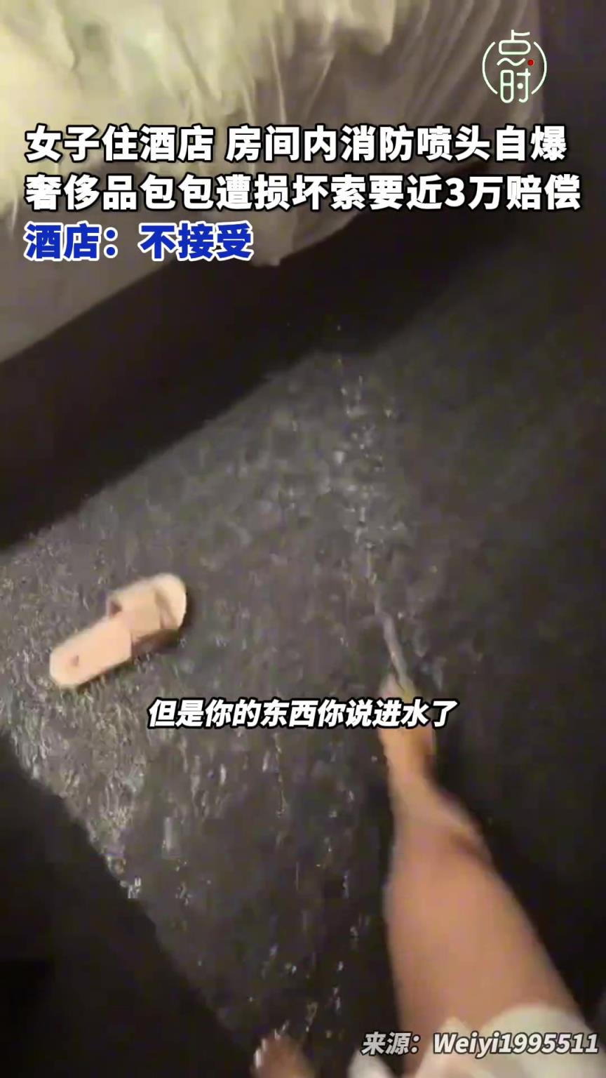 女子住酒店奢侈品进水索赔3万被拒