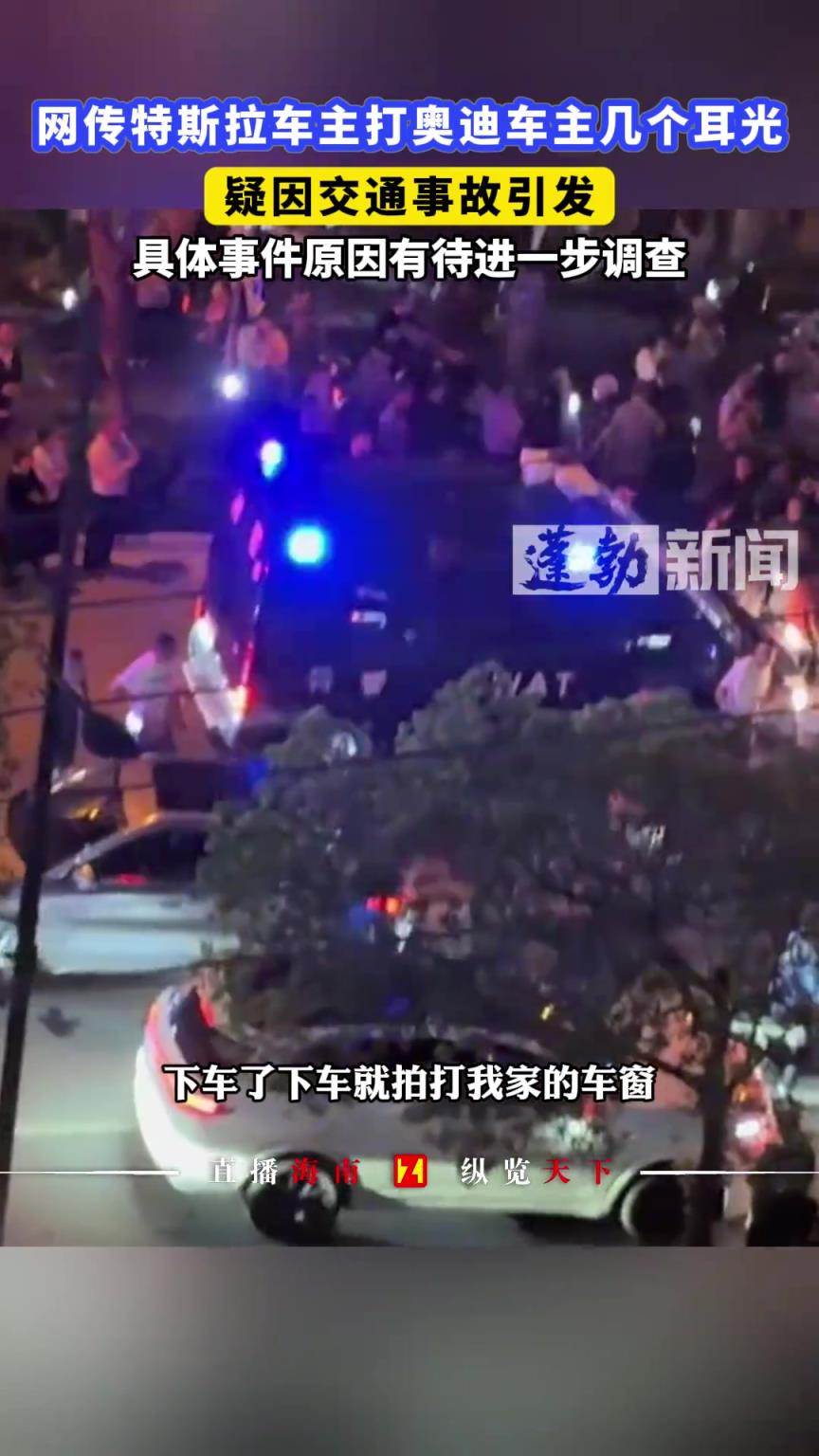 网传特斯拉车主打奥迪车主几个耳光,疑因交通事故引发