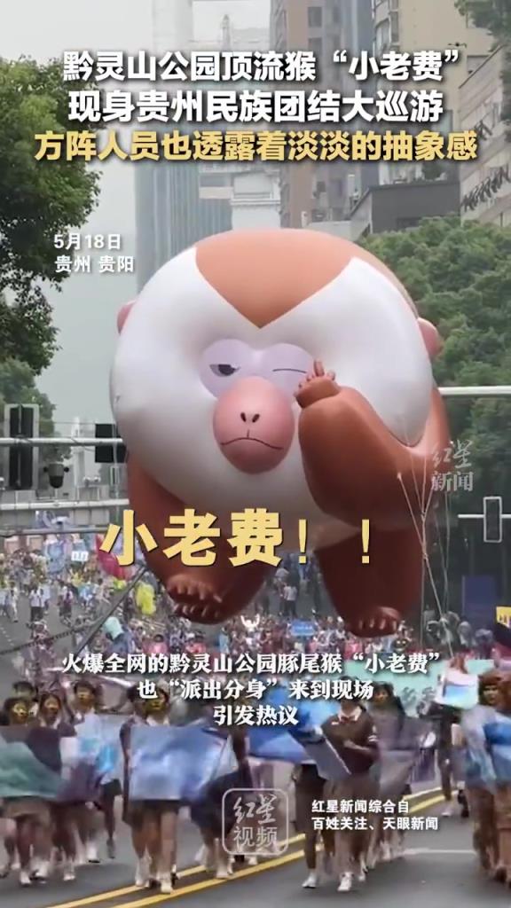 小老费分身现身贵州民族团结大巡游