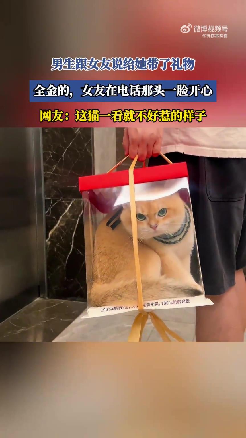 男生告知女友帶回全金禮物，女友電話中滿心歡喜