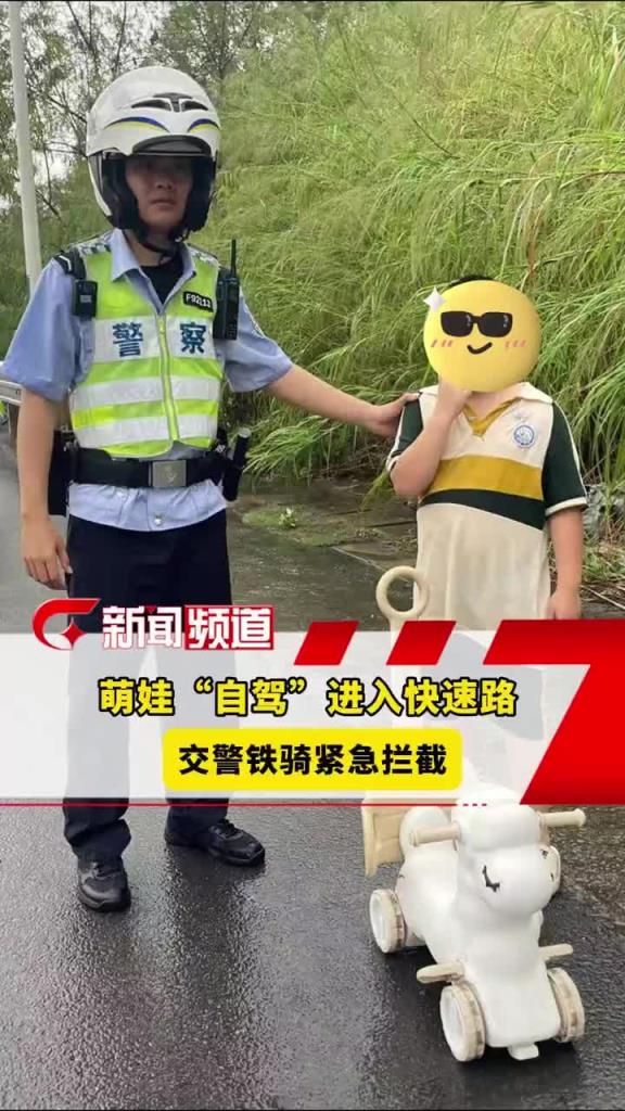 萌娃“自驾”进入快速路，交警铁骑紧急拦截！！
