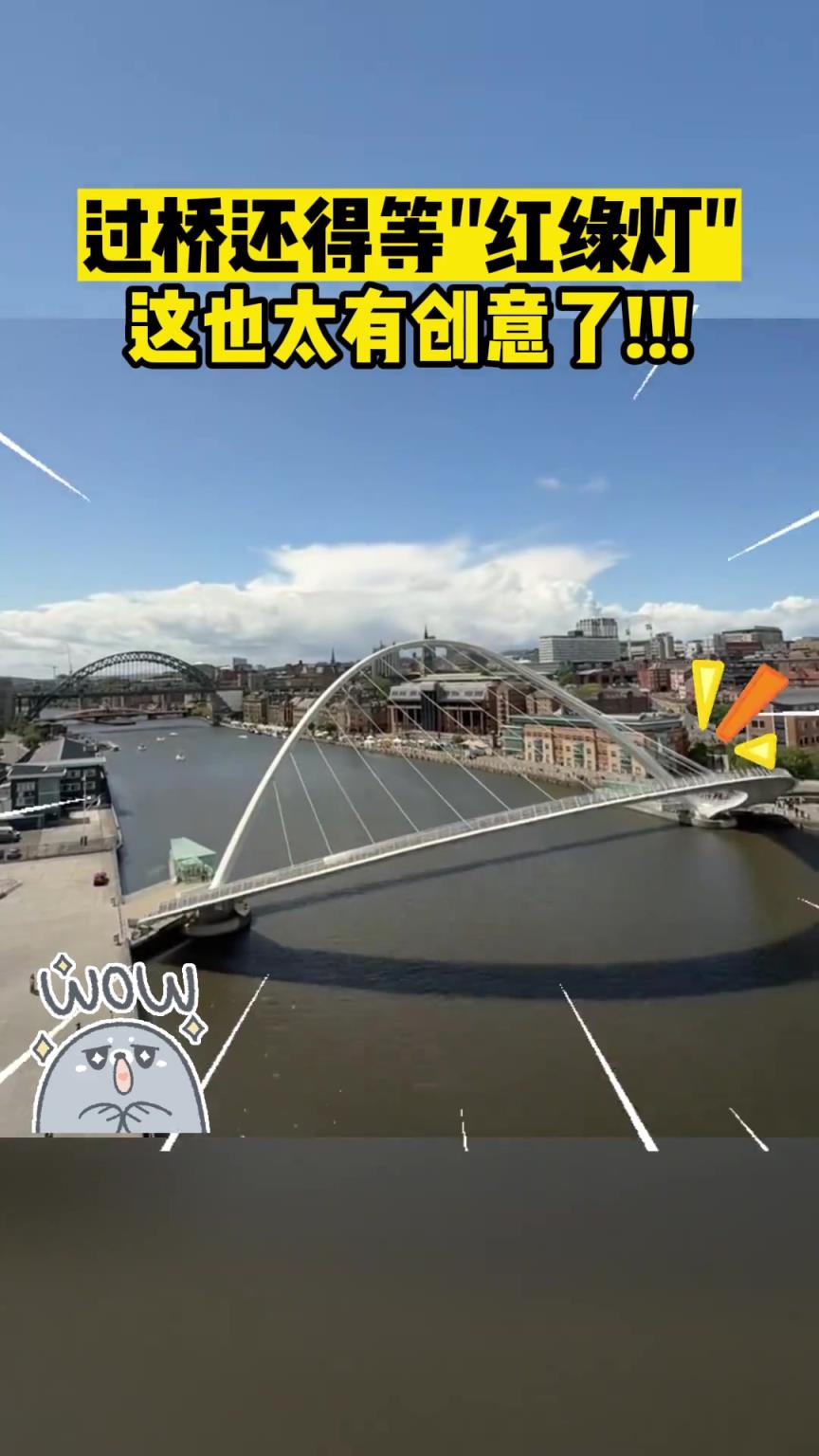 过桥还得等“红绿灯” 这也太有创意了！！！