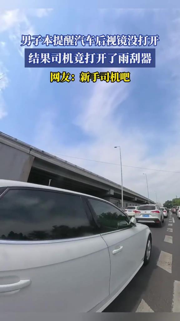 男子本想提醒汽車后視鏡沒打開,結果司機竟打開了雨刮器!!