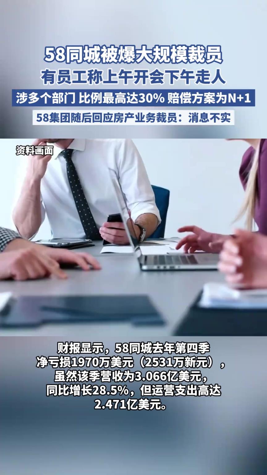 58同城被爆近期開(kāi)展大規(guī)模裁員，有員工稱(chēng)上午開(kāi)會(huì)下午走人