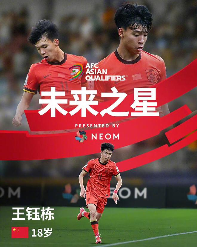 迎国足首次首发，亚洲杯官博发王钰栋海报：未来之星