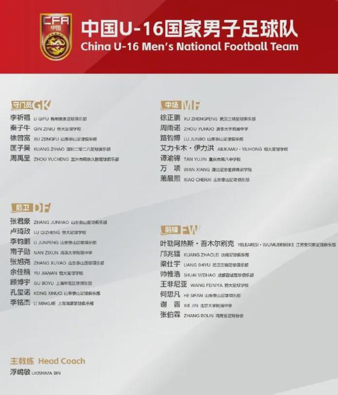 泰山隊8人入選！中國隊公布新名單，將過招日本隊、韓國隊