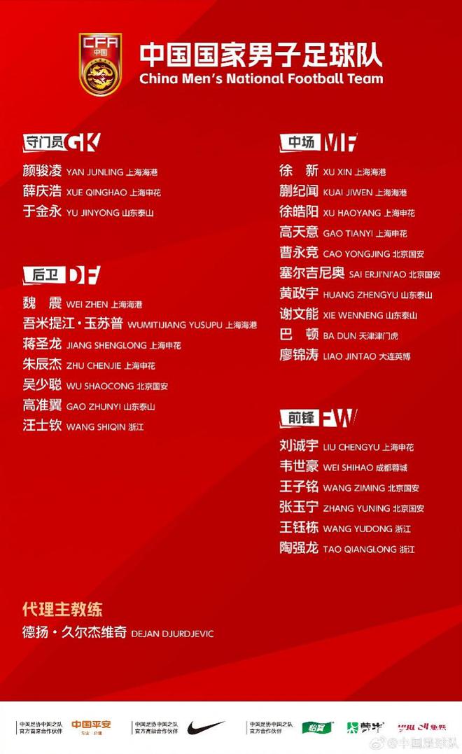 單歸化、年輕態(tài)！國(guó)足東亞杯大名單多新人，蒯紀(jì)聞首入選