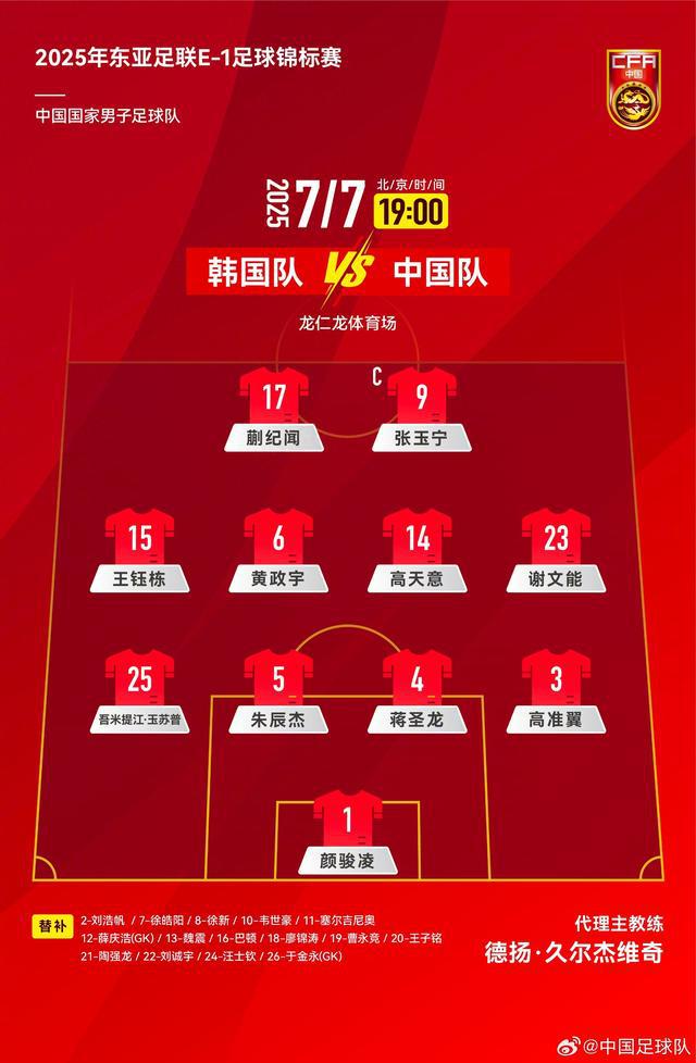 442！國(guó)足官方陣型圖：蒯紀(jì)聞張玉寧雙前鋒，黃政宇高天意雙后腰