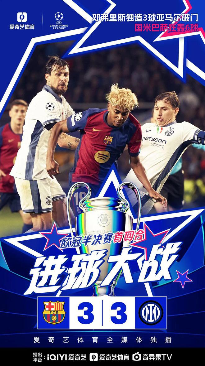 歐冠半決賽狂轟進球：腳后跟破門！1V5單挑 巴薩3比3國米