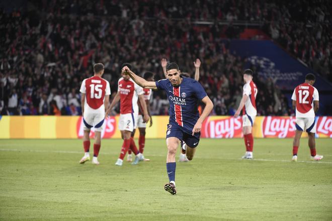 攻入關(guān)鍵進球，阿什拉夫當選巴黎vs阿森納全場最佳