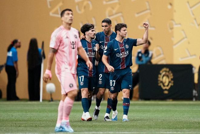 4-0領(lǐng)先邁阿密，巴黎自2018年以來首次在國際比賽半場領(lǐng)先4球