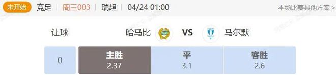瑞超西甲串关解析 哈马比VS马尔默+赫塔费VS皇马