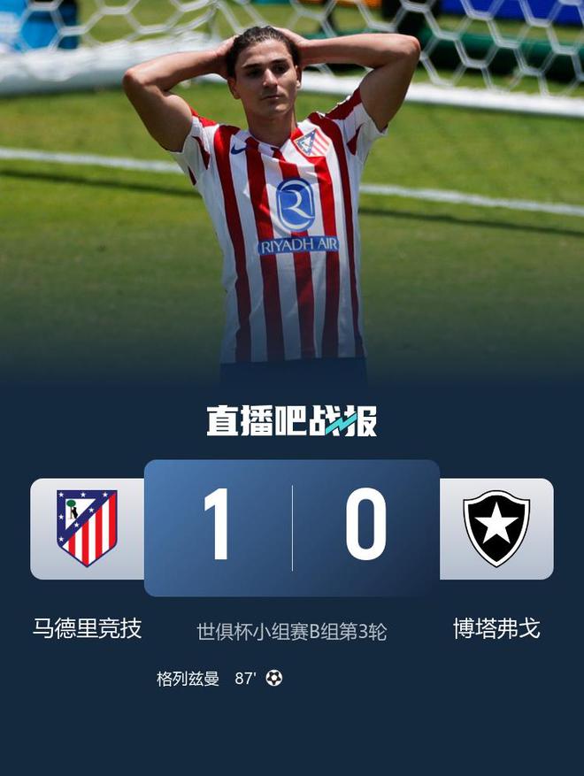 世俱杯出局！馬競1-0絕殺博塔弗戈仍無緣出線 格列茲曼替補建功