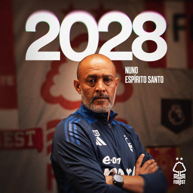 续约三年！诺丁汉森林官方：俱乐部与主帅努诺续约至2028年