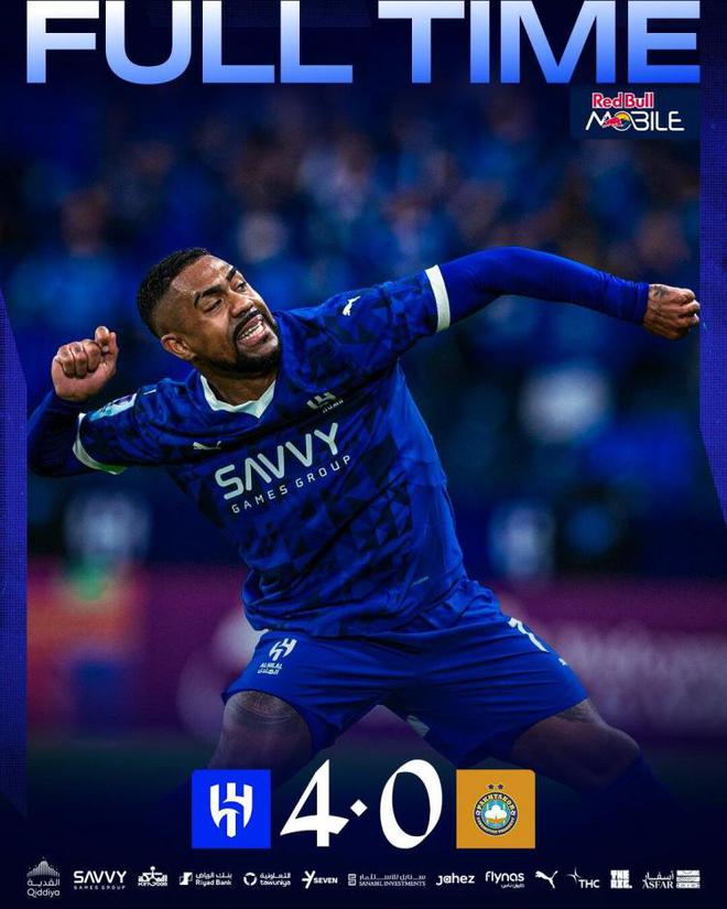 亞冠-新月4-0總比分4-1塔什干棉農(nóng)進(jìn)八強(qiáng) 馬爾科姆破門(mén)多薩里點(diǎn)射
