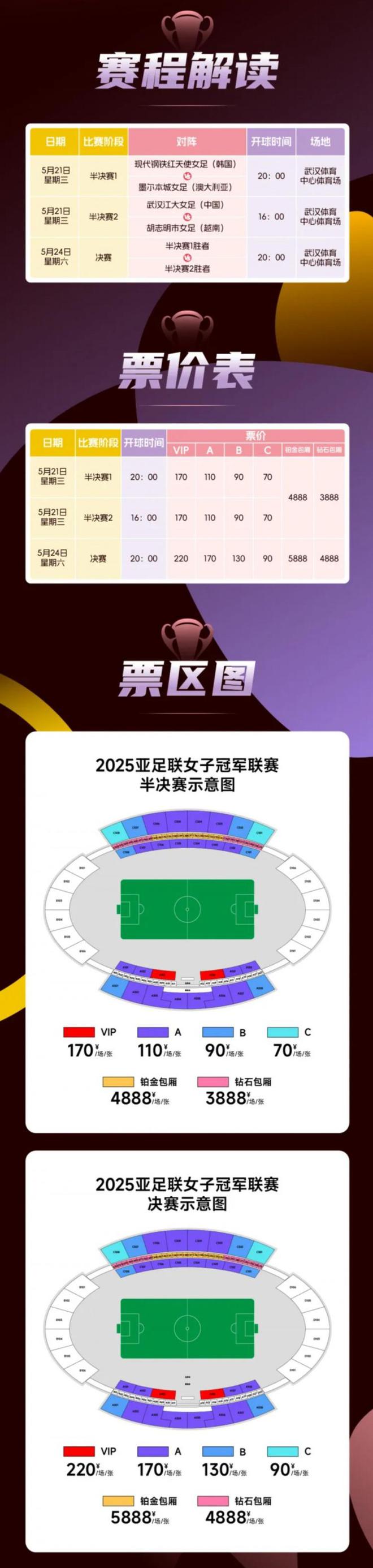 女足亞冠半決賽及決賽開(kāi)票，決賽票價(jià)90元-220元之間