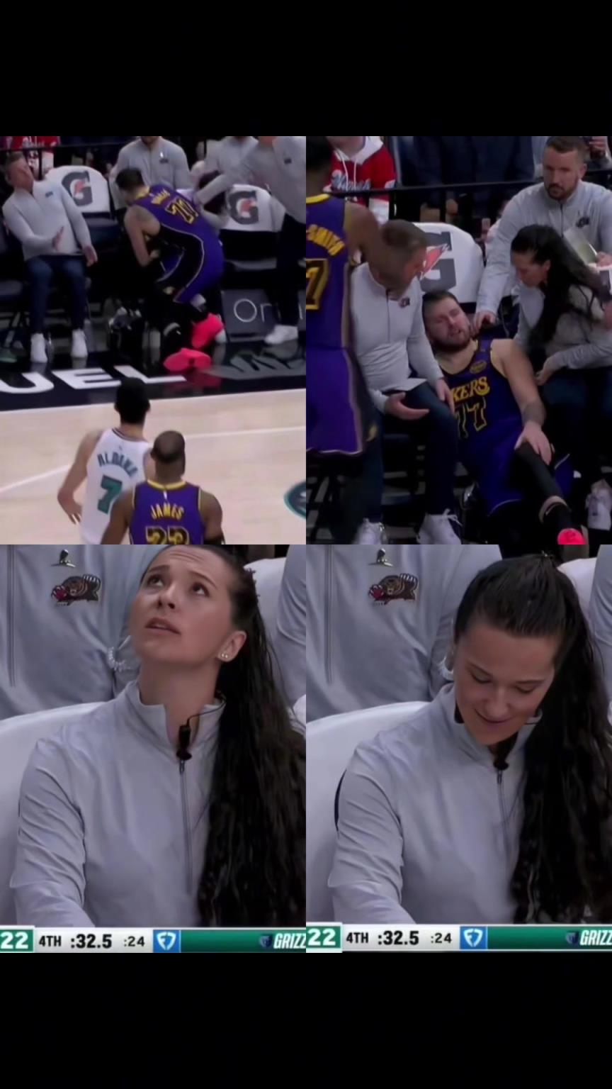 东契奇争球撞向灰熊美女助教，这是真的漂亮！