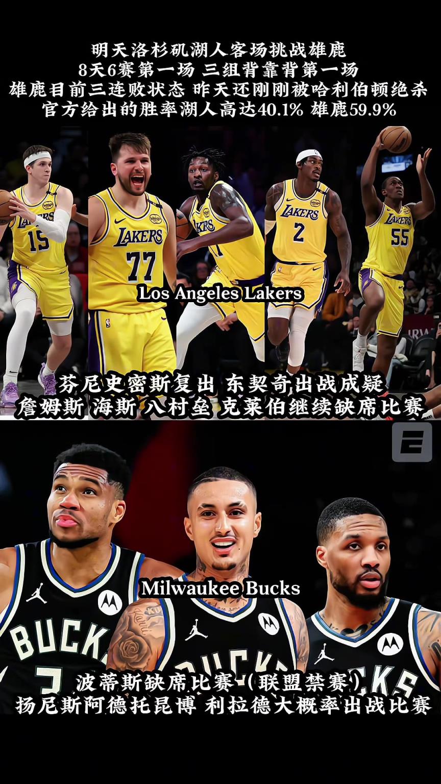 我湖这内线，明天会不会被字母哥冲爆了？‍