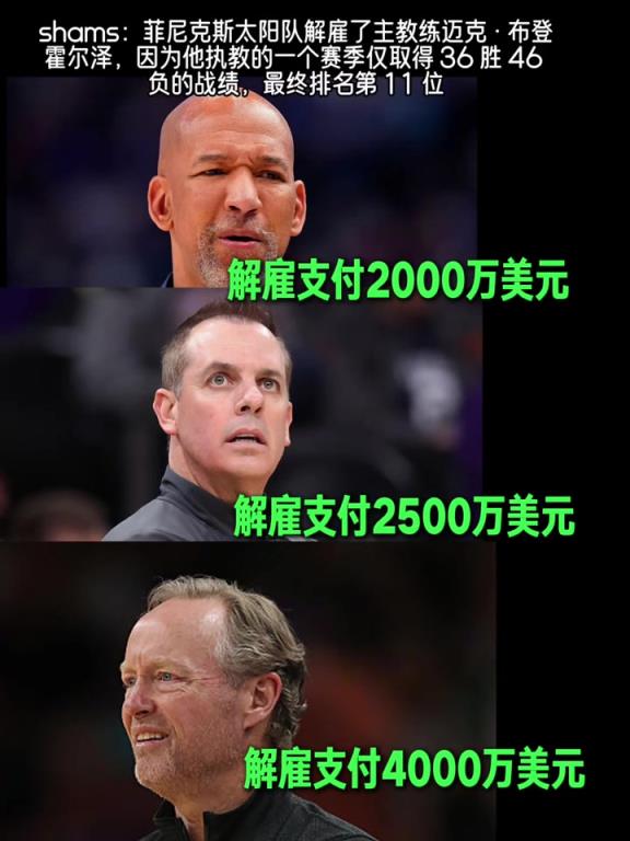 太阳老板是真有钱，三年请主教练就花了1亿多！