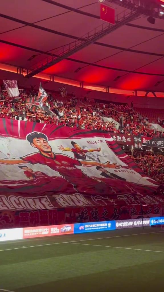 欢迎回归！海港球迷为武磊制作巨型Tifo