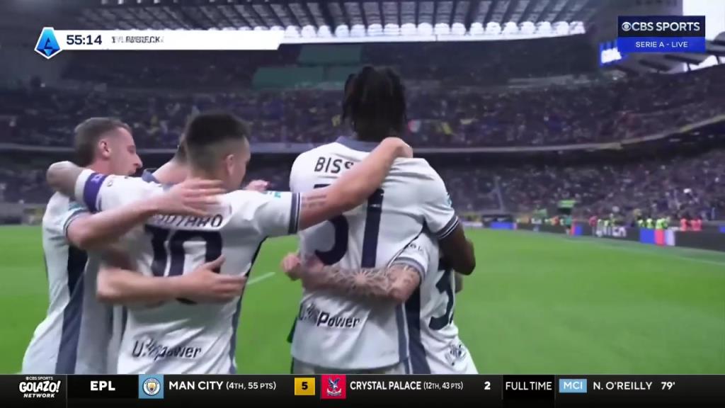 国米扩大比分！比塞克暴力头球破门！迪马尔科角球送助攻！