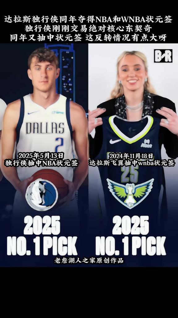 运气爆棚！达拉斯同年夺得NBA和WNBA状元签