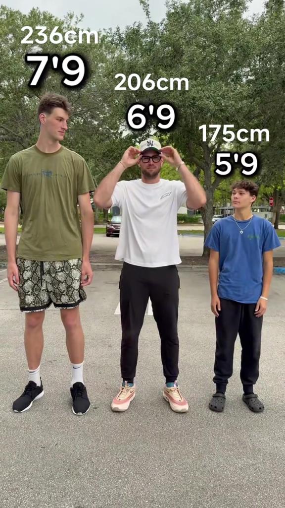身高2米36的巨人第一视角 看2米06和1米75的有多矮？