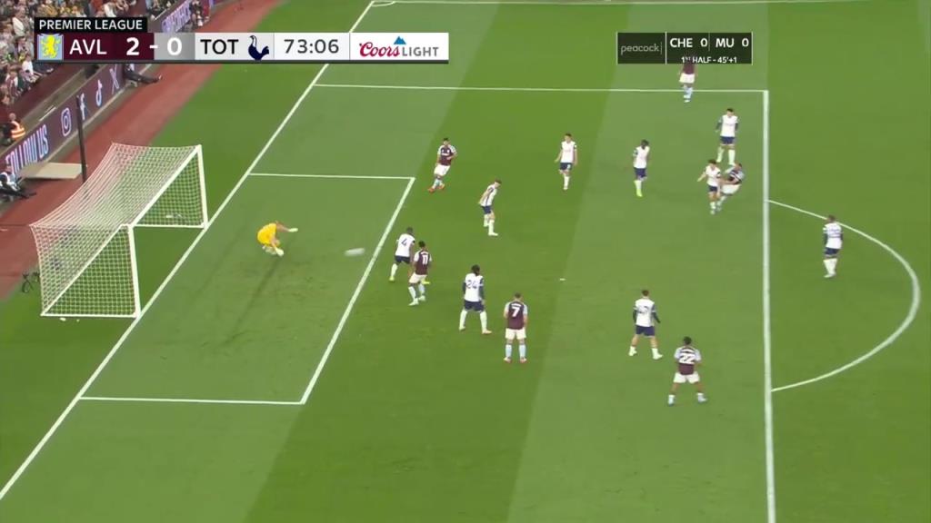 维拉2-0领先热刺！罗杰斯分球助攻，卡马拉带球劲射破门！