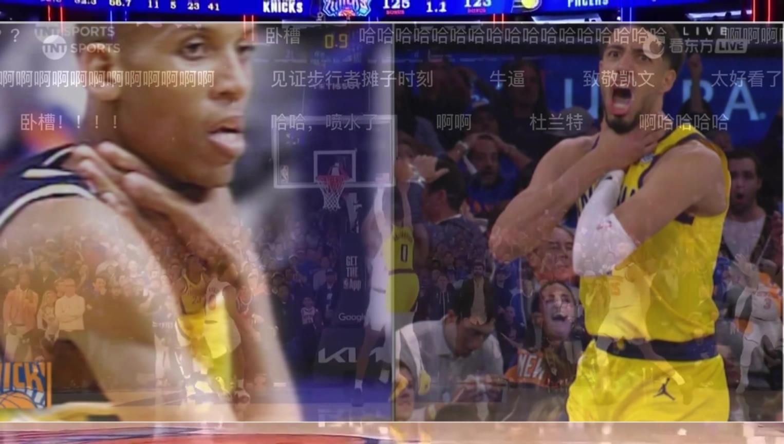 哈利伯顿锁喉庆祝！静雨：啊 锁喉！这赛后要吃T了啊 致敬米勒