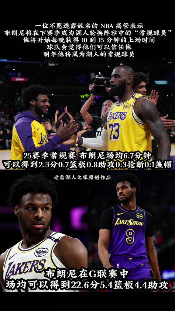 一位不愿透露姓名的NBA高管透露布朗尼下賽季將進入常規輪換！