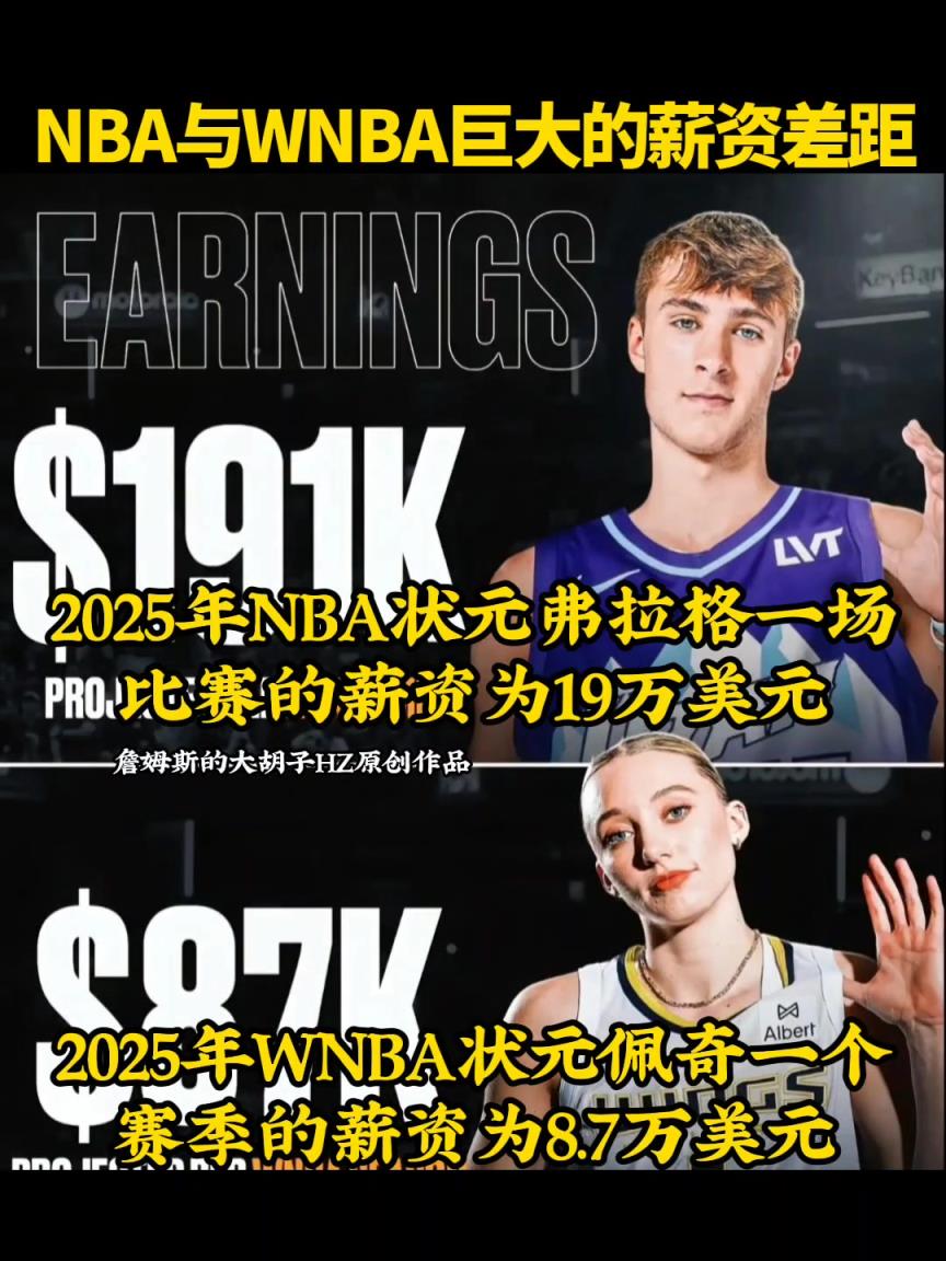 NBA与WNBA巨大的薪资差距！没有对比就没有伤害啊...