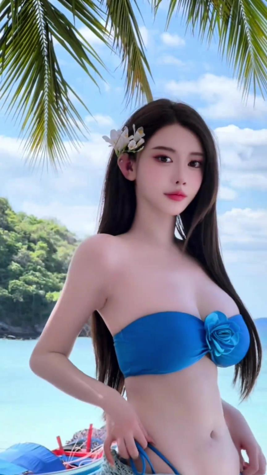 身材太顶了！美女詹密周麟嘉海边游玩：大大方方的魅力最迷人