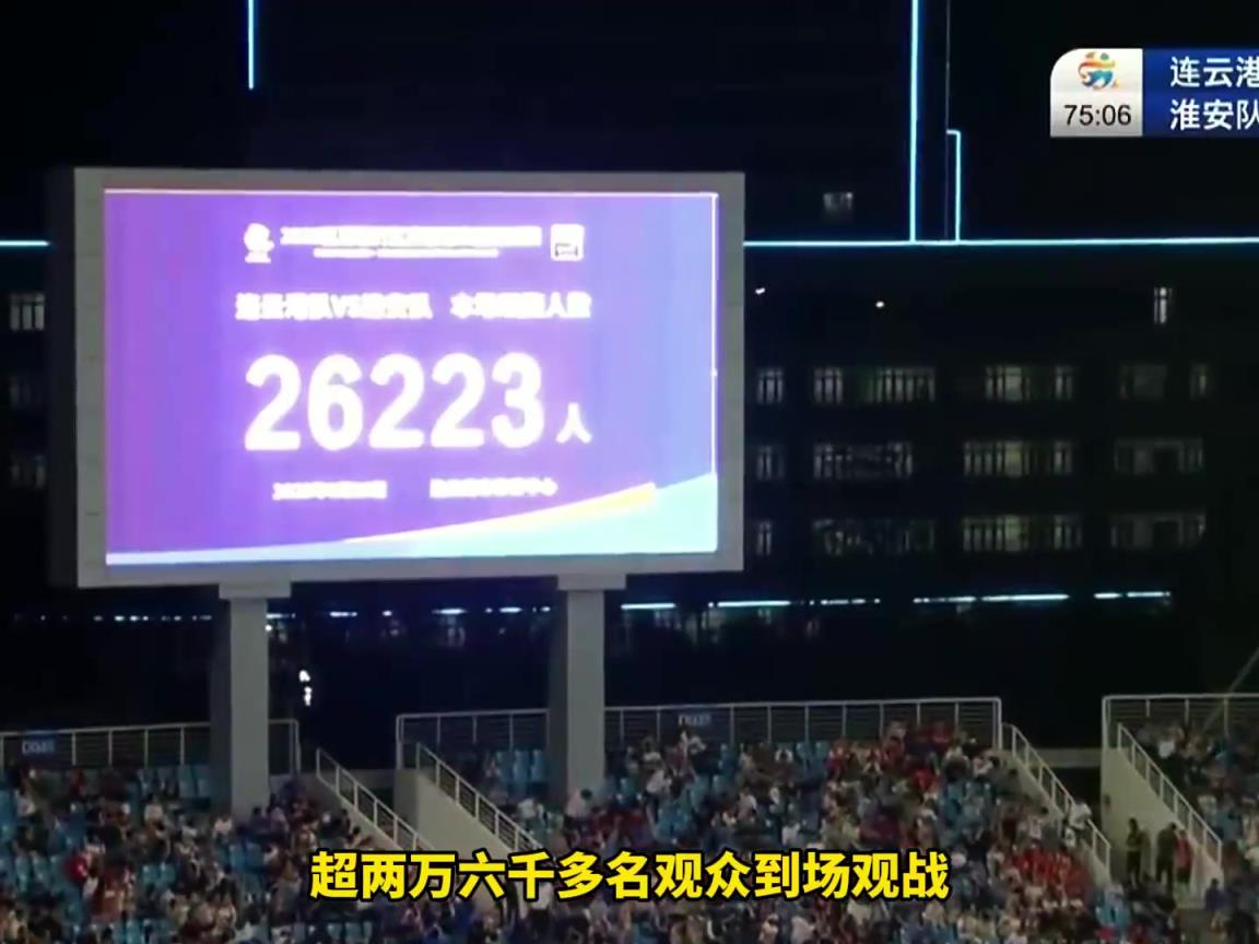 超2萬6千人到場觀戰！連云港隊2比0淮安隊，球場上空無人機助陣