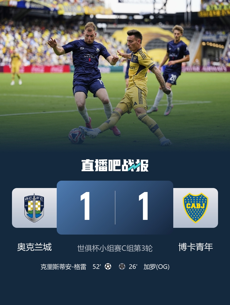 已是奇跡！奧克蘭城世界排名第4971名，戰(zhàn)平152名的博卡